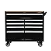 Heavy Duty Rolling Tool Chest with 9-Drawer Wood Top Tool Cart Mechanic Tool Box with Wheels Tool Storage Cabinet Mobile Workbench Tool Bench for Garage, Warehouse, Workshop, Repair Shop (Black)