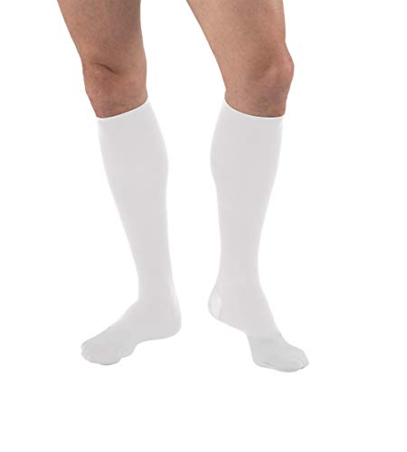 Image of JOBST for men knee high 15-20 mmHg Compression Socks, Closed Toe, X-Large, White