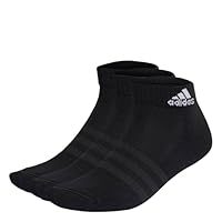 adidas Sportswear Cushioned Ankle Socks 3 Pairs, Black/White, Medium