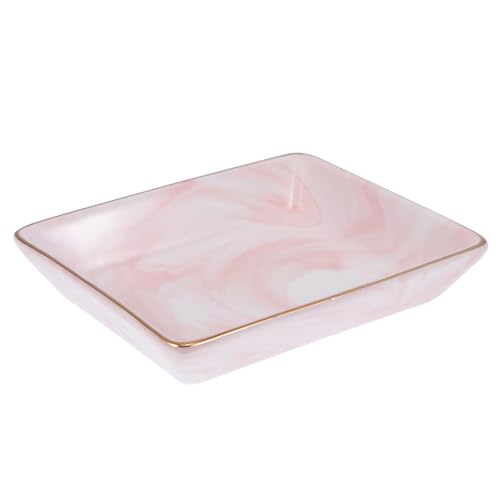 FIXOSHEE Keramik Marmor Tablett Rechteckig Korrosionsbeständig Schmuck Präsentation Badezimmertableâ€¦ – Miniatur