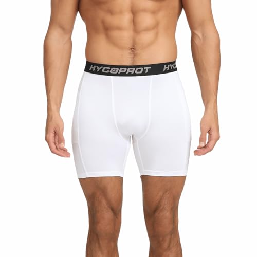 HYCOPROT Compression Shorts Men with Pocket Spandex Sports Tights Athletic Performance Baselayer Workout Running Underwear2