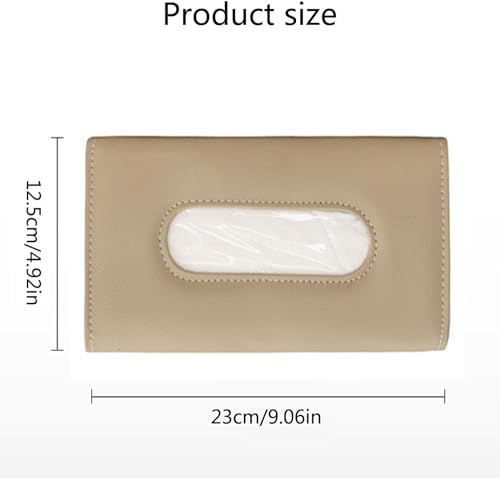 Image of Automaze Pu Leather Car Sun Visor, Seat Side Pocket Back Seat Tissue Napkin Box Holder, Interior Car Accessories (Beige)