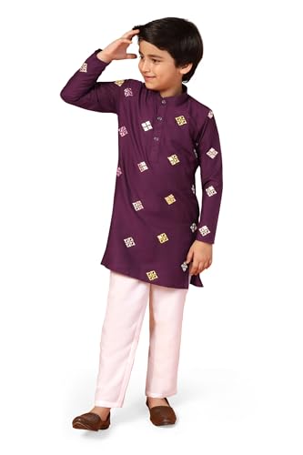 Image of Fashion Dream Boys Cotton Blend Geometric Kurta Payjama Set| Ethnic Set
