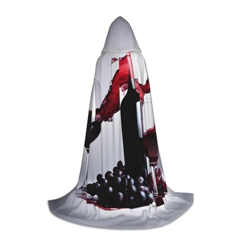 UVBDF Capa con capucha para adolescentes, gótico, medieval, cosplay, teatro, para la feria renacentista, vino tinto