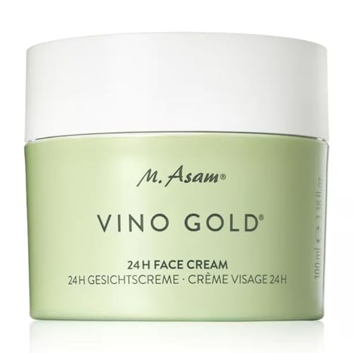 M. Asam VINO GOLD 24h Facial Cream (3.38 Fl Oz)- 24h day cream & night moisturizer against lines & wrinkles, protection against skin aging, anti-aging, vegan facial care, skincare for women.