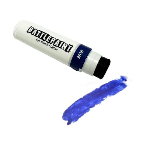 EyeBlack BattlePaint – Bright Colored Under Eye Black Grease for Pro Athletes and Super Fans – Baseball, Softball, Football – 1 Stick – Blue Cover