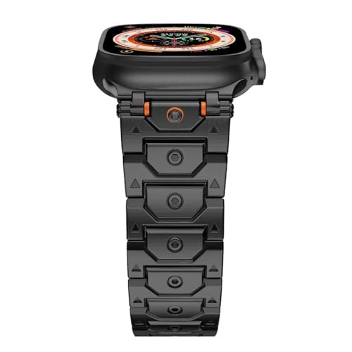 Bracelet de montre en métal pour iWatch noir réglable 44mm 49mm