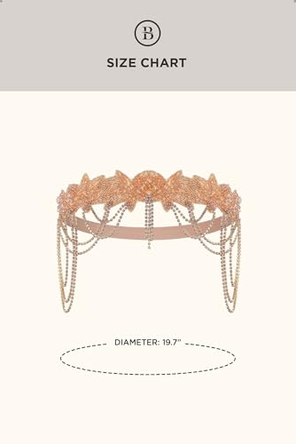 BABEYOND 1920s Flapper Headpiece Roaring 20s Headband Great Gatsby Headband Chain for Women Vintage Hair Accessory