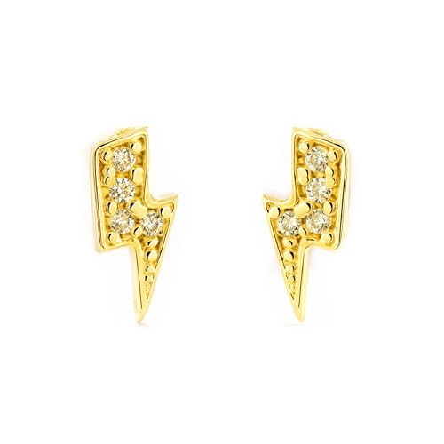 Boucles d'oreilles éclair en or texturé Mondepetit pour illuminer votre quotidien