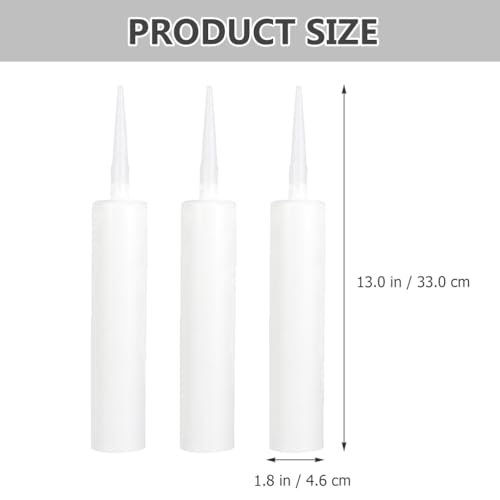 DOITOOL Leere Silikonkartusche, 6 Stück, leer, Silikon-Kartusche, Pressrohr für Fugenmörtel, Fliesen, Fugenmörtel, Werkzeug, Zement, stechend, Kunststoff