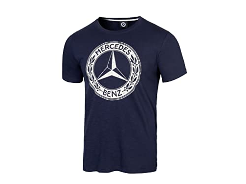 Mercedes-Benz Camiseta Unisex, Colección Classic, algodón, Producto Oficial, Azul Navy Talla L