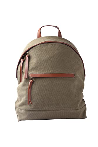 Sac à dos de voyage en toile de coton vert kaki de style vintage et urbain