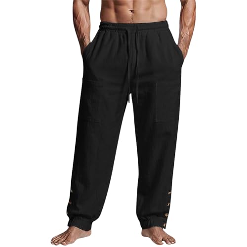 Pantalon léger homme anti-chaleur à boutons style décontracté