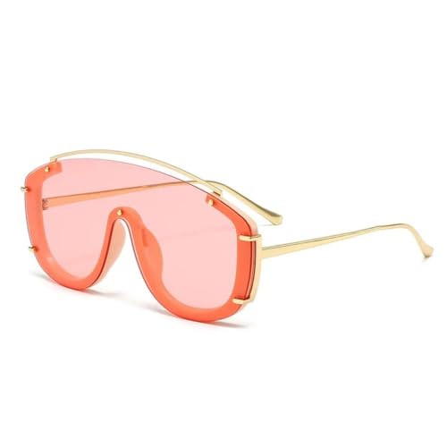 Lunettes de soleil rétro contre l'éblouissement avec grande monture rose protectrice
