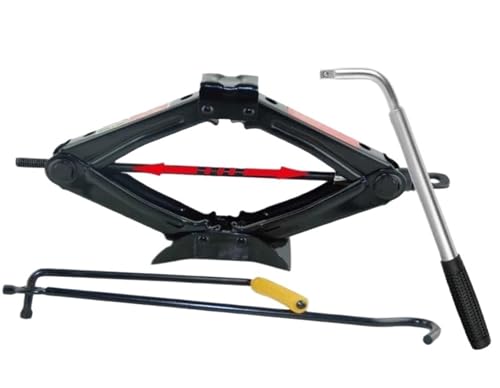 cric per auto sollevatore auto Cric a bordo per auto da 1T, 1,5 T, 2 tonnellate con uno strumento di cambio pneumatici manuale Piccolo martinetto per risparmiare manodopera(2T and Tire wrench)