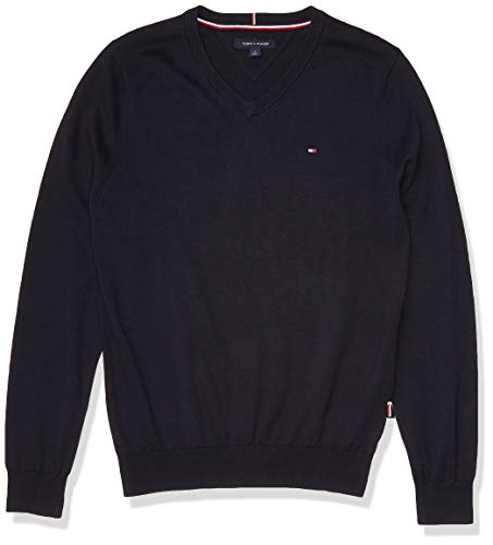 Tommy Hilfiger Men's Cotton V Neck Sweater, Navy4