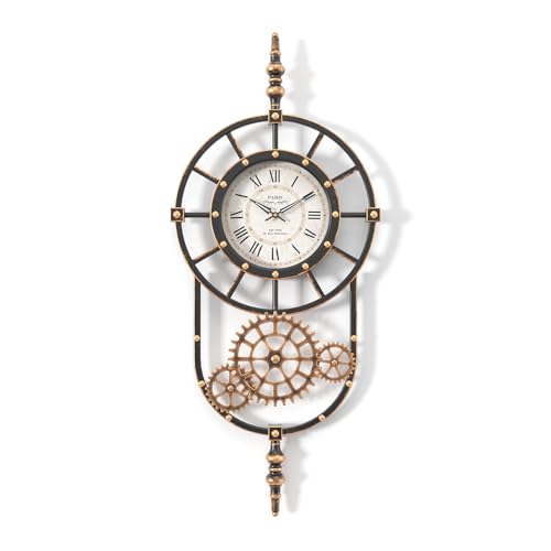 Large Antique Gold Black Steampunk Clock