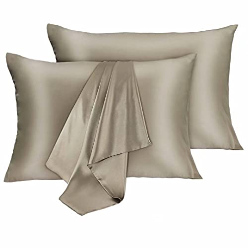 Midohome Silk Pillowcase For Hair And Skin, 2 Pack 100% Both Side Mulberry Silk Bed Pillowcase With Hidden Zipper, Silk Pillow Cover 19 Momme, Soft Breathable Smooth, Silk King Pillow Case (Coffee) #TOP1