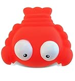 DolliBu Lobster Bath Buddy Squirter - Floating Red Lobster Rubber Bath Toy, Fun Water Squirting Bathtime Play for Toddlers, Soft Sea Life Animal Toy for The Bathtub, Beach, & Pool for Girls & Boys