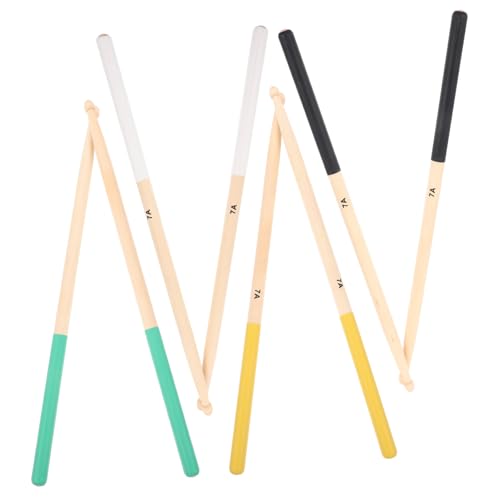 4 pares de baquetas de madera de arce para batería miniatura 1