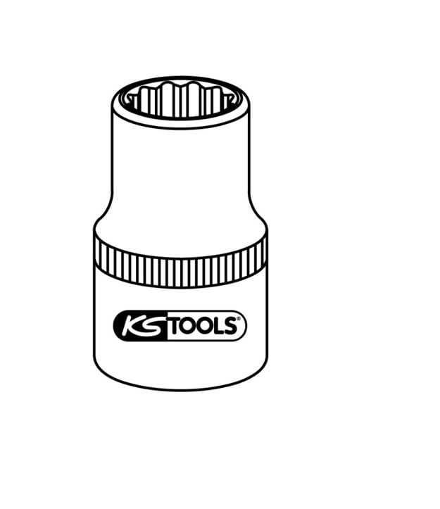 KS Tools 12-Kant Stecknuss 3/4 Zoll – Kurz, 37 Mm, Chrom-Vanadium, FlankTraction-Profil