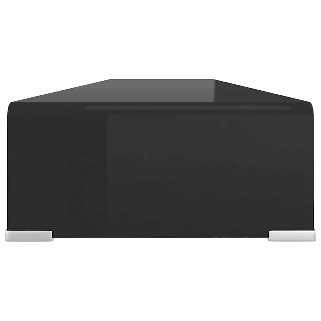 Leasha Rehausseur Écran PC Bureau, Réhausseur d'Écran Support de Moniteur 120x30x13 cm verre noir
