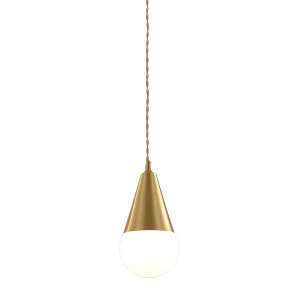 PLQWUJD Exquisite Chandelier Cone Glass Pendant Lighting 1-Light Chandeliers Modern Brushed Brass Dining Room Fixtures Hanging Contemporary Lamp Semi Flush Mount Ceiling Lights