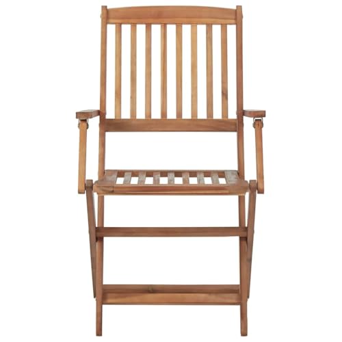 Chaises de jardin pliantes en bois avec coussins amovibles pour extérieur et camping - 6