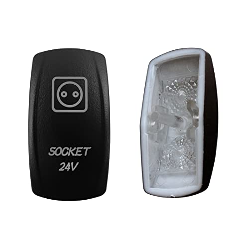 Image of Laser Etched Backlit Switch Cover Cap for Car Boat Dashboard Rocker Switch (Socket 24V)