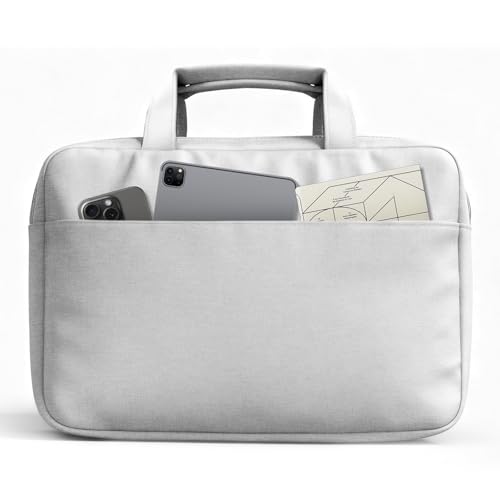 Image of Hand-held Laptop Sleeve Case Water-Resistant Protection Cover with Front Pocket Retractable Handle Computer Bag for 15.6 Inch Compatible with Laptop /Notebook /Tablet ，Grey