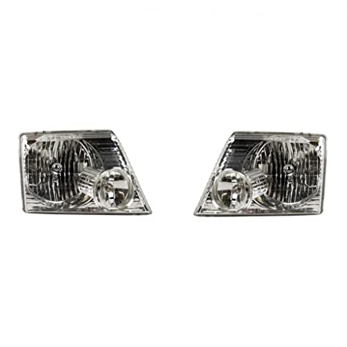 For Ford Explorer 2002 2003 2004 2005 Headlight Driver and Passenger Side | Pair | Replacement For FO2502176 | 1L2Z13008AB