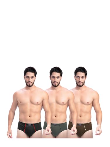 Image of Milton Mens Pure Cotton Solid Briefs with Inner Elastic|Premium Soft Breathable Underwear for Men|Comfort-Fit Waistband for All-Day Wear|Multi-Color, Color Name May Vary as per Availability|Pack of 3