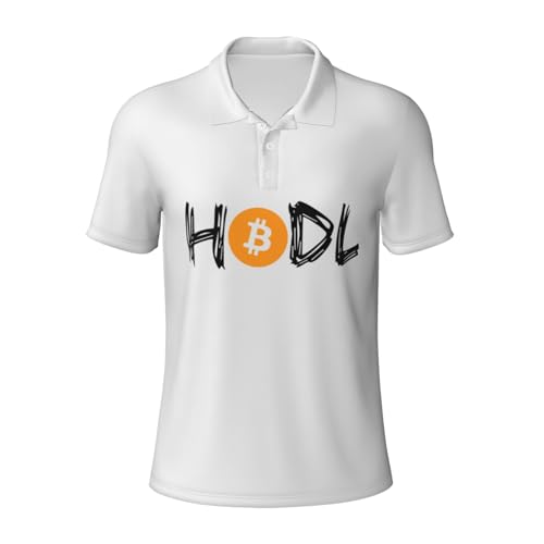 HODL Bitcoin Men’s Polo Shirts Casual Polo Shirts for Men