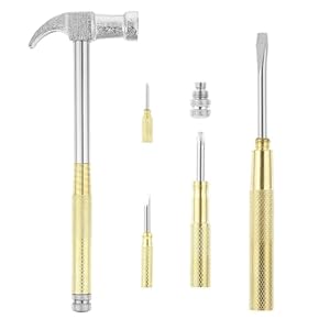 天然石と木材のハンマー型置物 天然石と木材のハンマー型置物