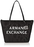 Importiert Armani Exchange A X Damen Tragetasche Einkaufstasche mit Reißverschluss, Schwarz, Einheitsgröße