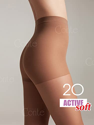 Conte Sheer Control Top Pantyhose with Vitamin E for Sensitive Skin - 20 Den