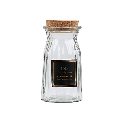 nihngvjm canisters Glass Jar Cork Storage Jar Snack Tea Sealed Storage Jar Transparent Storage Bottle Glass Container Decor (Color : 17)
