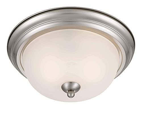 Tawson Joel Modern 2-Light Flush Mount Ceiling Light Fixture with Etched Glass Shade for Hallway, Entryway, Passway, Dining Room, Bedroom, Garage, Kitchen, Balcony, Living Room by Tawson - Image 6