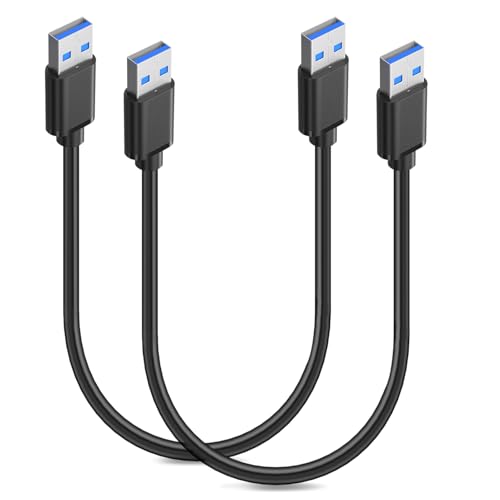 2 PCS Cable USB 3.0 Tipo A Macho a Tipo A de 0,5 m, Transferencia Rápida de Datos a 5Gbps para Ordenadores, Portátiles y Dispositivos USB, Cable Duradero y Compatible con múltiples Dispositivos