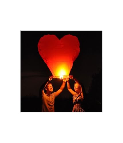 TrAdE Shop Traesio Lanterna Cinese Volante SKYLANTERN A Forma di Cuore per Matrimonio Eventi Party