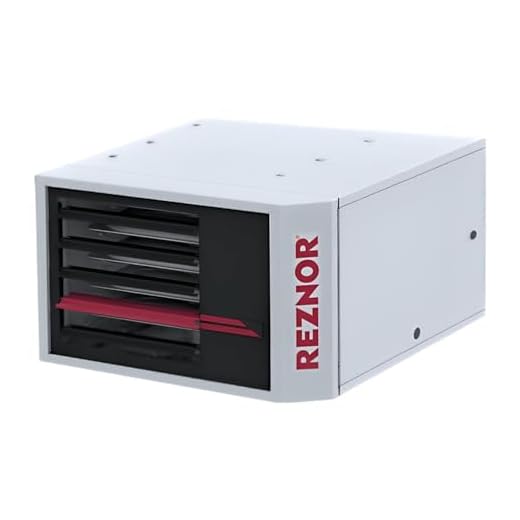 Reznor Model UDX-60 Unit Heater | Natural Gas 60,000 BTU | Heat Exchanger, Forced Air/Fan, Direct Spark Ignition, Low Noise | for Residential Garages, Workshops, and Warehouses