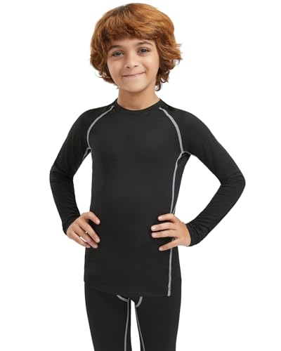 Boys Compression Shirts Youth Compression Shirt Long Sleeve Boys Athletic Baselayer 4,5 Pack3