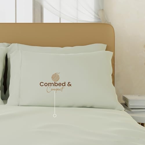 Image of BOUTIQUE LIVING Infinity 100% Egyptian Cotton 1000 TC Light Yellow King with 4 Pillow Covers (Pearl Stitched)