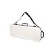 Crossrock Fiberglass Double Violin Case fits Two 4/4 Full-Size Violins- Includes TSA lock, Protective Blanket, Hygrometer, Removable Shoulder Straps- Milky White (CRF2020DVMW)