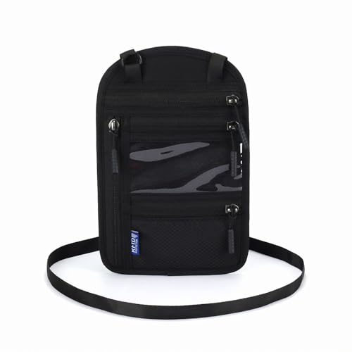 Neck Hanging Card Bag Multifunctional ID Bag Portable Zipper Card Bags Multiple Compartments for Organized Storage