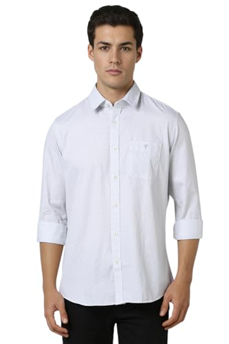 Image of Van Heusen Casual Printed Shirt for Men| Premium Cotton| Full Sleeves| Slim Fit |Breathable Fabric
