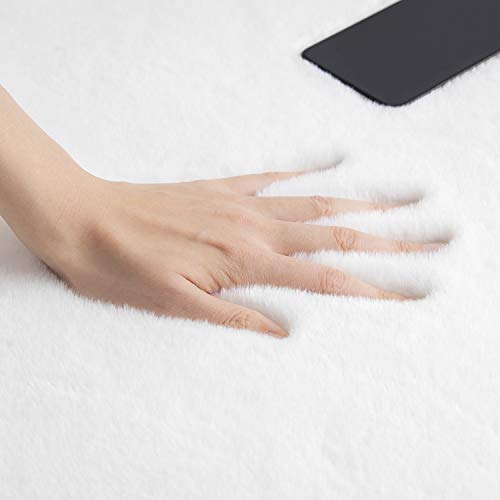 Ashler Home Deco Ultra Soft Faux Rabbit Fur Rug, Area Rugs For Bedroom Floor Sofa Living Room, Carpet Accent Rugs White 2 X 6 Feet #TOP3