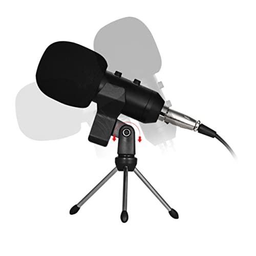 OFFSCH Podcast Condenser Microphone Studio Recording with Boom Arm Locking Knob and Echo Feature