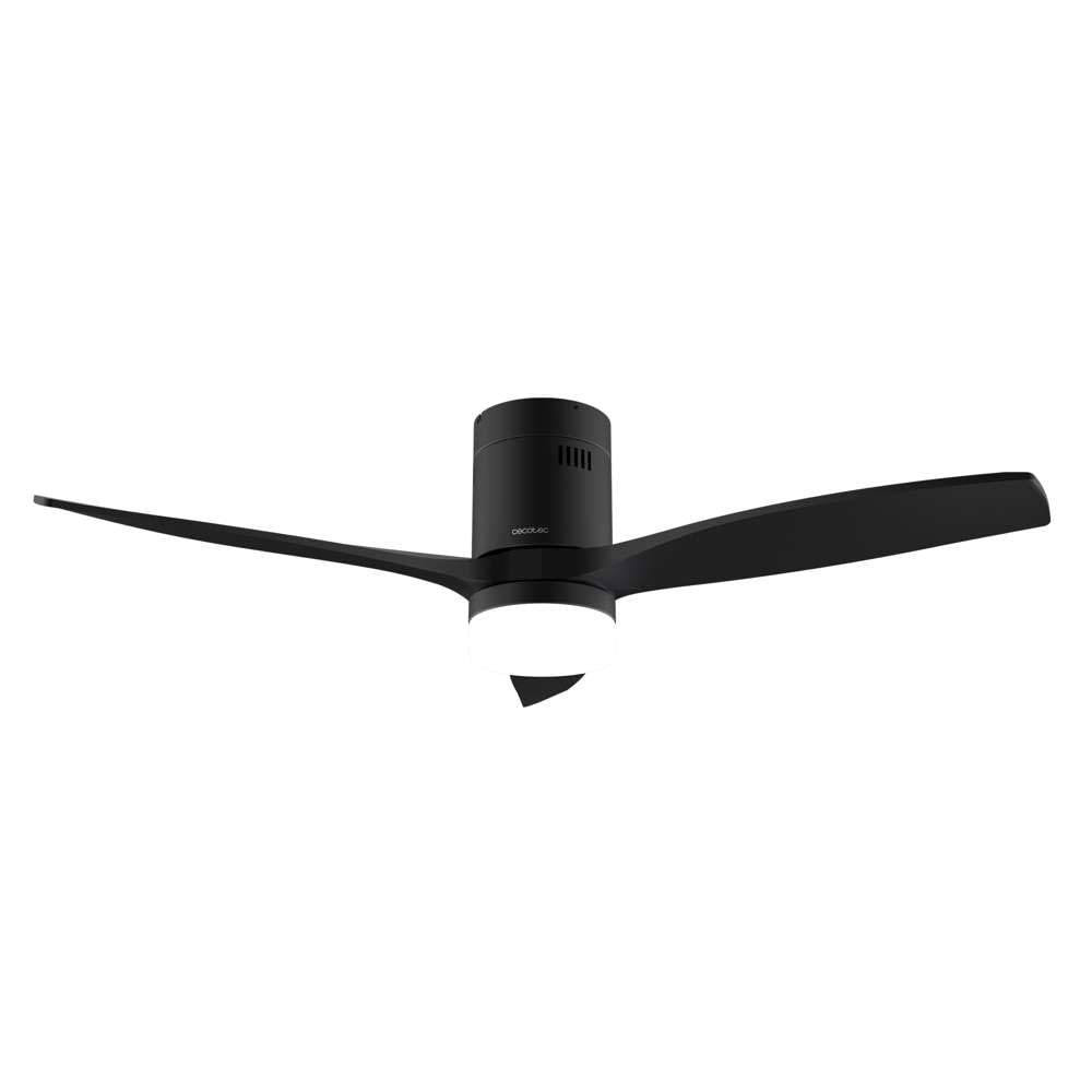 Cecotec Ventilatore da Soffitto con Luce EnergySilence Aero 5600 Aqua Black&Black Connected. 40 W, LED 18 W, Diametro 132 cm, Wi-Fi, Telecomando, Protezione IP44, Timer 8 Ore, 3 Pale, 6 Velocità