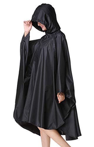 Spmor Rain Poncho Hooded Waterproof Raincoat Jacket for Adults with Zipper3